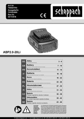 Scheppach ABP2.0-20Li Translation From The Original Instruction Manual