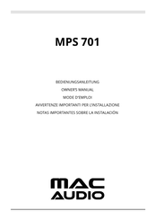 MAC Audio MPS 701 Owner's Manual