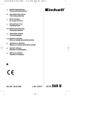 EINHELL 43.012.80 Operating Instructions Manual
