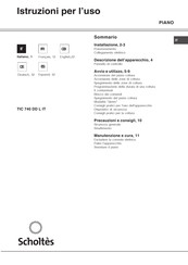 SCHOLTES TIC 740 DD L IT Operating Instructions Manual