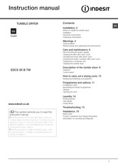 Indesit EDCE 85 B TM Instruction Manual