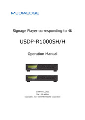 Mediaedge USDP-R1000H Operation Manual