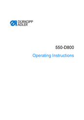 Dürkopp Adler 550-D800 Operating Instructions Manual