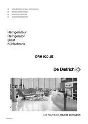 DeDietrich DRH 920 JE Instructions For Use Manual