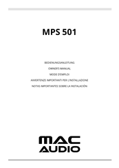 MAC Audio MPS 501 Owner's Manual