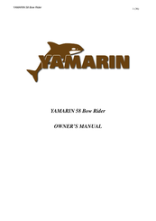 YAMARIN 58 Bow Rider Owner's Manual