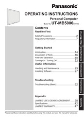 Panasonic UT-MB5000 Series Operating Instructions Manual