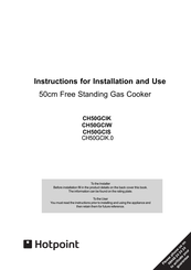 Hotpoint CH50GCIK Instructions For Installation And Use Manual