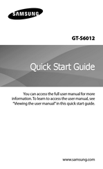 Samsung GT-S6012 Quick Start Manual