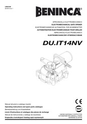 Beninca DU.IT14NV Operating Instructions And Spare Parts Catalogue