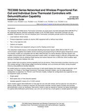 Johnson Controls TEC3322-1 Series Installation Manual