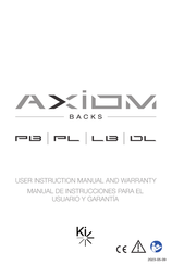Ki Mobility Axiom Back LB User Instruction Manual & Warranty