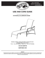 HAMPTON BAY STATESVILLE FLA70310A Use And Care Manual