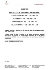FORNI CLASSICO GAS 110 Installation And Operating Manual