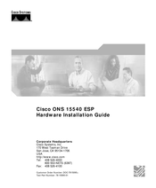 Cisco ONS 15540 ESP Hardware Installation Manual