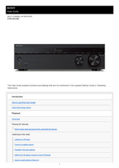 Sony STR-DH790 Help Manual