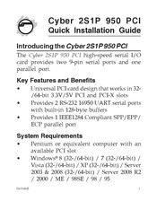 SIIG Cyber 2S1P 950 PCI Quick Installation Manual