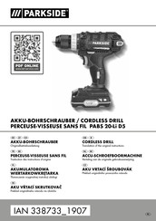 Parkside 338733 1907 Translation Of The Original Instructions