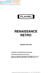 Flavel RENAISSANCE RETRO FRRRF0MN Installation And Maintenance Instructions Manual