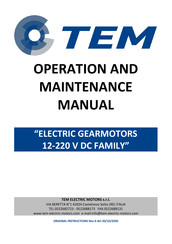 TEM 12-220 V DCSeries Operation And Maintenance Manual