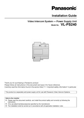 Panasonic VL-PS240 Installation Manual