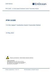 EnOcean PTM 215ZE User Manual