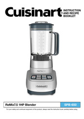 Cuisinart SPB-650 Instruction And Recipe Booklet
