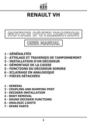 REE MODELES RENAULT VH User Manual