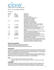 clare ClareOne CLR-C1-21 Release Notes