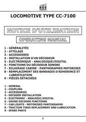 REE MODELES CC-7100 Operating Manual
