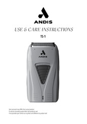 Andis TS-1 Use & Care Instructions Manual