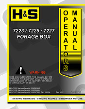H&S FORAGE BOX Operator's Manual