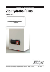 Zip hydroboil plus Installation And Operating Instructions Manual