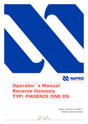 Nipro PHOENIX ONE Operator's Manual