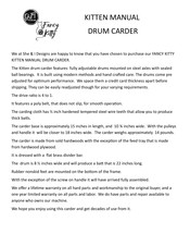 Fancy Kitty DRUM CARDER Manual