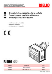 Riello 40 D17 TL Installation, Use And Maintenance Instructions
