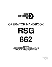 Engine distributors RSG 862 Operator's Handbook Manual