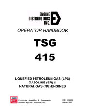 Engine distributors TSG 415 Operator's Handbook Manual