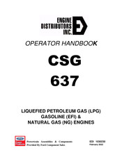Engine distributors CSG 637 Operator's Handbook Manual