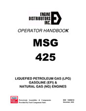 Engine distributors MSG 425 Operator's Handbook Manual