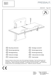 Pressalit R8584572 Mounting Instruction