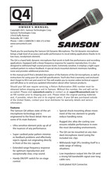 Samson Q4 Owner's Manual