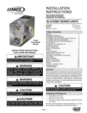 Lennox SIGNATURE SLO185BF79/105V42 Installation Instructions Manual