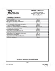 Audiovox Prestige Platinum Plus APS-510C Installation Manual