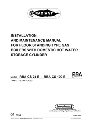 Radiant Slim RBA CS 24 E Installation And Maintenance Manual