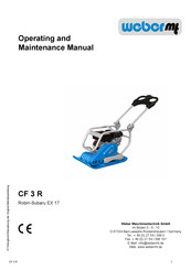 Weber mt CF 3 R Operating And Maintenance Manual