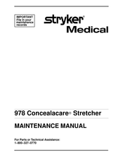 Stryker Medical Concealacare 978 Maintenance Manual