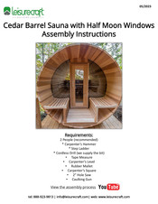 leisurecraft Cedar Barrel Sauna with Half Moon Windows Assembly Instructions Manual