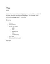 jroo loop Manual
