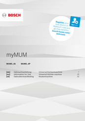 Bosch myMUM MUM5 4P Series Information For Use